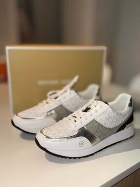 Michael Kors Andi Trainer Bright White Multi Sneakers Size 11M